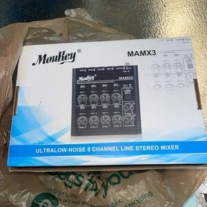 Black 8 Channel Line Stereo Mixer